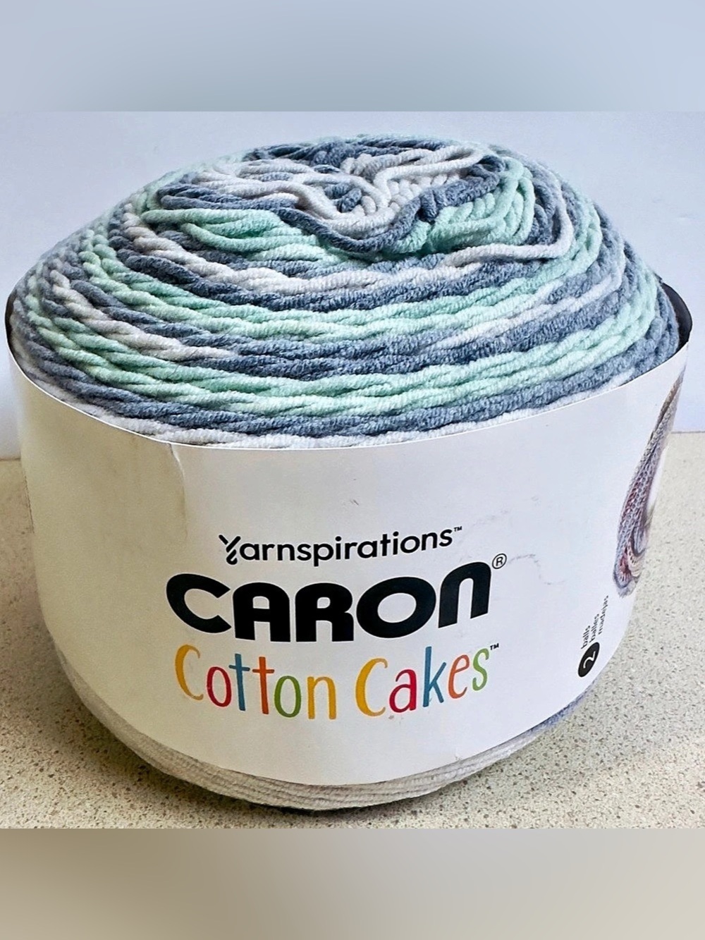 1 CARON COTTON CAKES in MINT REFRESHER 8.8oz 530yds Cotton/Acrylic